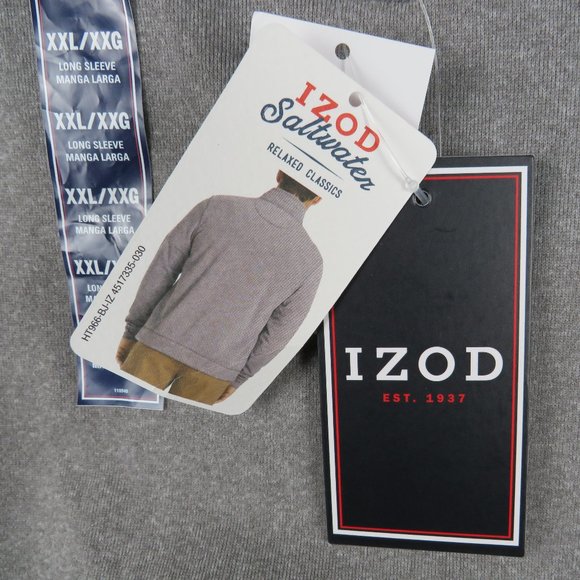 IZOD* Men's Long Sleeve 1/4 Zip 2" Turtle Neck Straight Hem Pullover Sweater~XXL - Picture 9 of 14